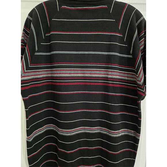 Burnside Men's Polo T-Shirts Size Medium Cotton Short Sleeve Black Striped - Picture 8 of 13